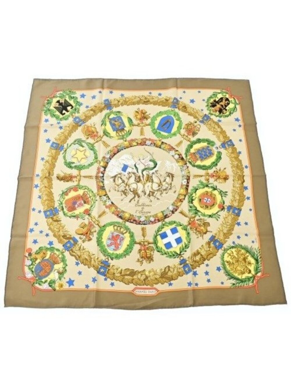 Hermes Bandana Scarf Beige - Picture 1 of 6
